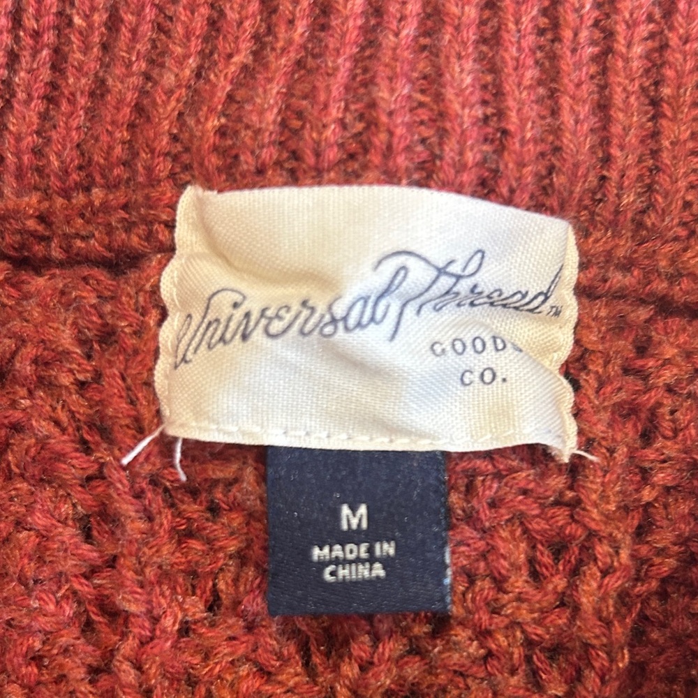 Universal Thread Rust Textured Knit Sweater Pullo… - image 3